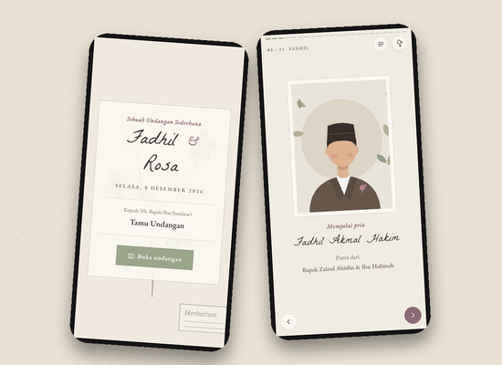 Tampilan tema Bunga Kering