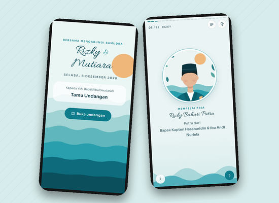 Tampilan tema Gelombang Samudra