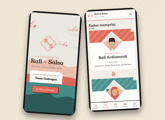 Tampilan tema Kertas Origami