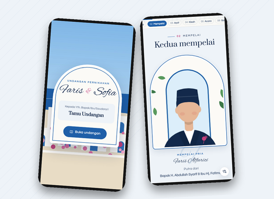 Tampilan tema Mediterania