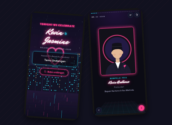 Tampilan tema Neon Kota
