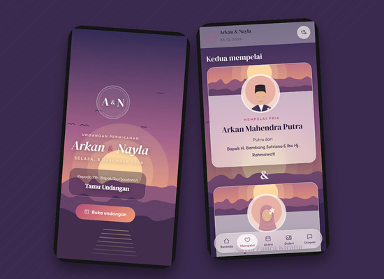 Tampilan tema Senja Lembayung