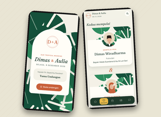 Tampilan tema Taman Tropis